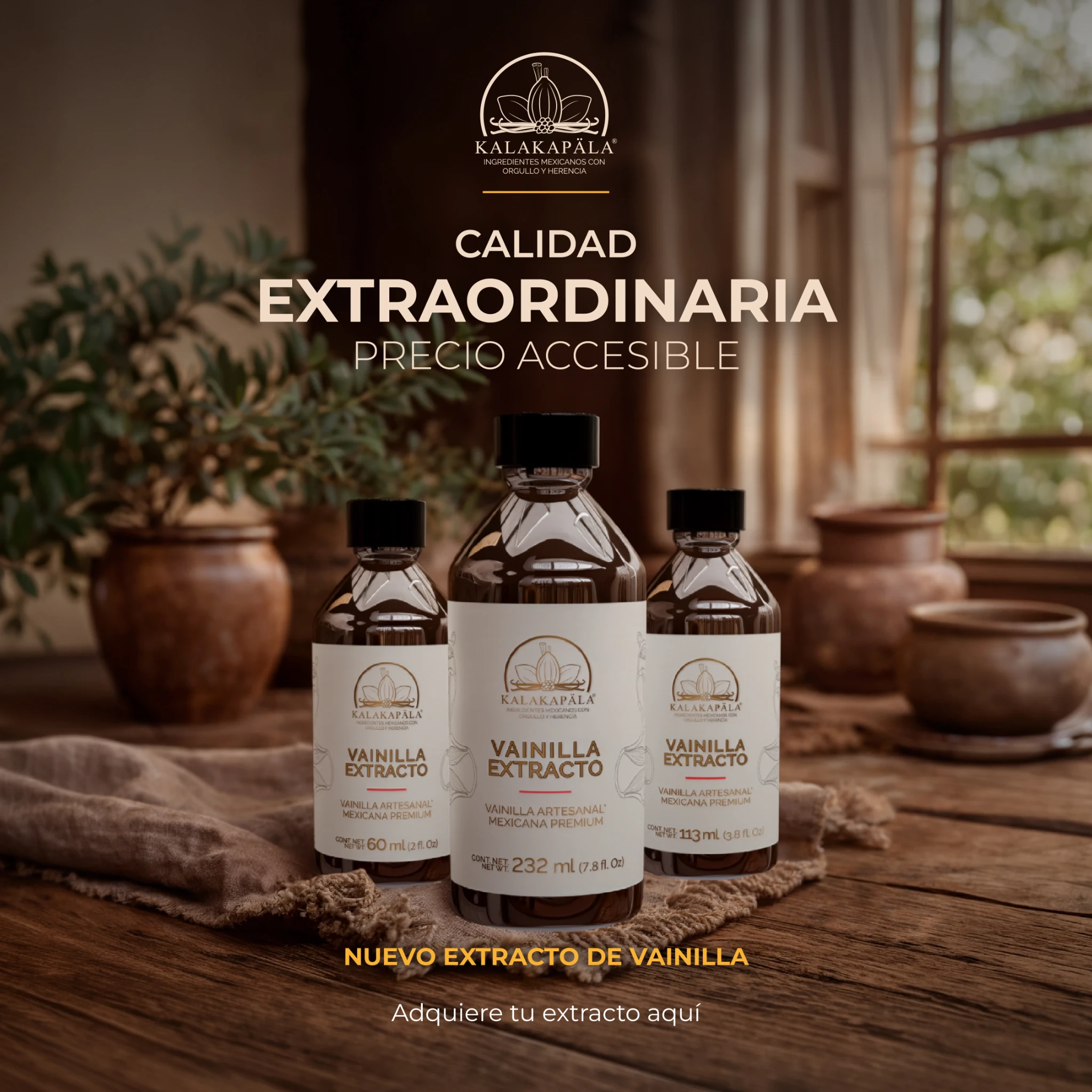 Calidad extraordinaria, precio accesible. Nuevo extracto de vainilla Kalakapäla